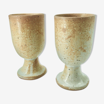 Pair of mazagran sandstone cups