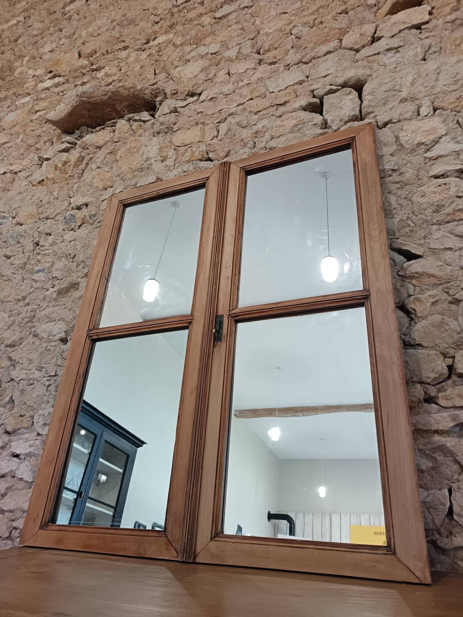 ANTIQUE MIRROR WINDOW