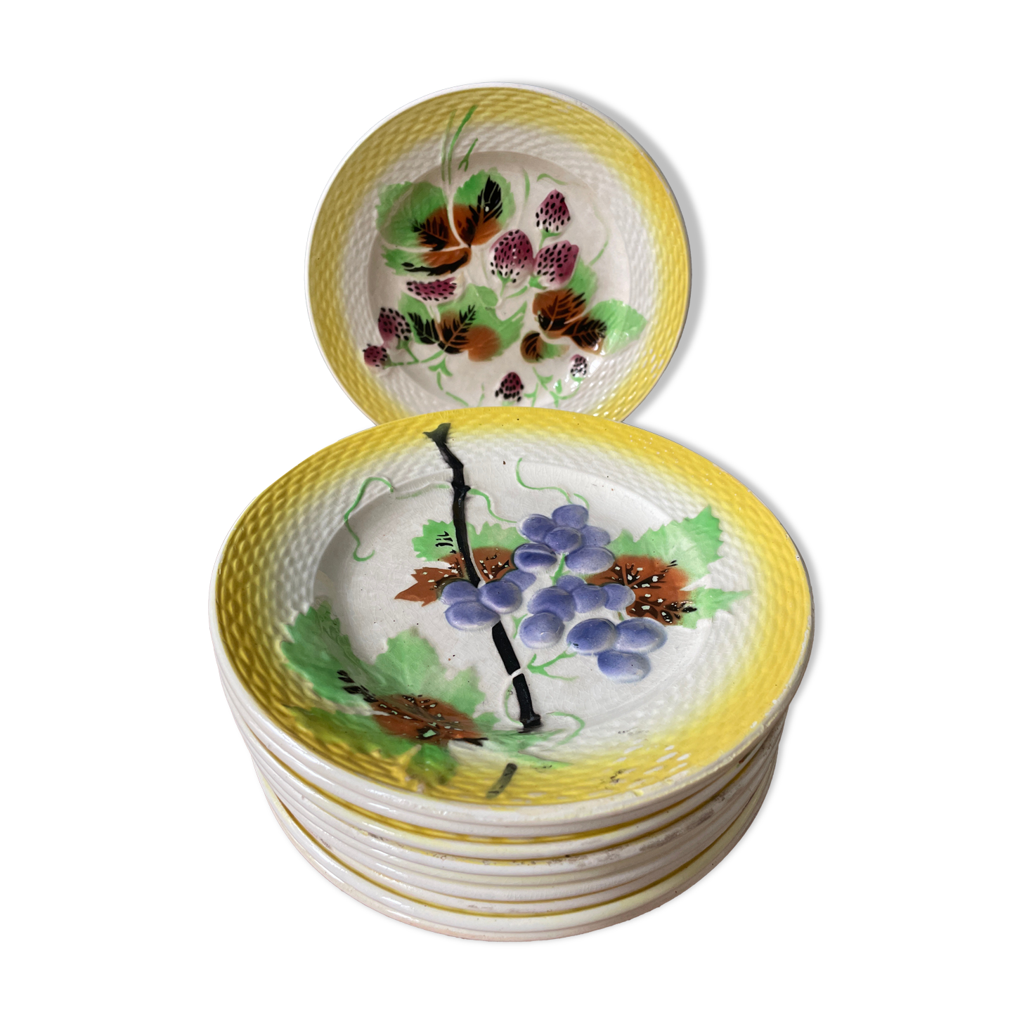 Series of 10 plates in slurry Orchies Moulin des Loups
