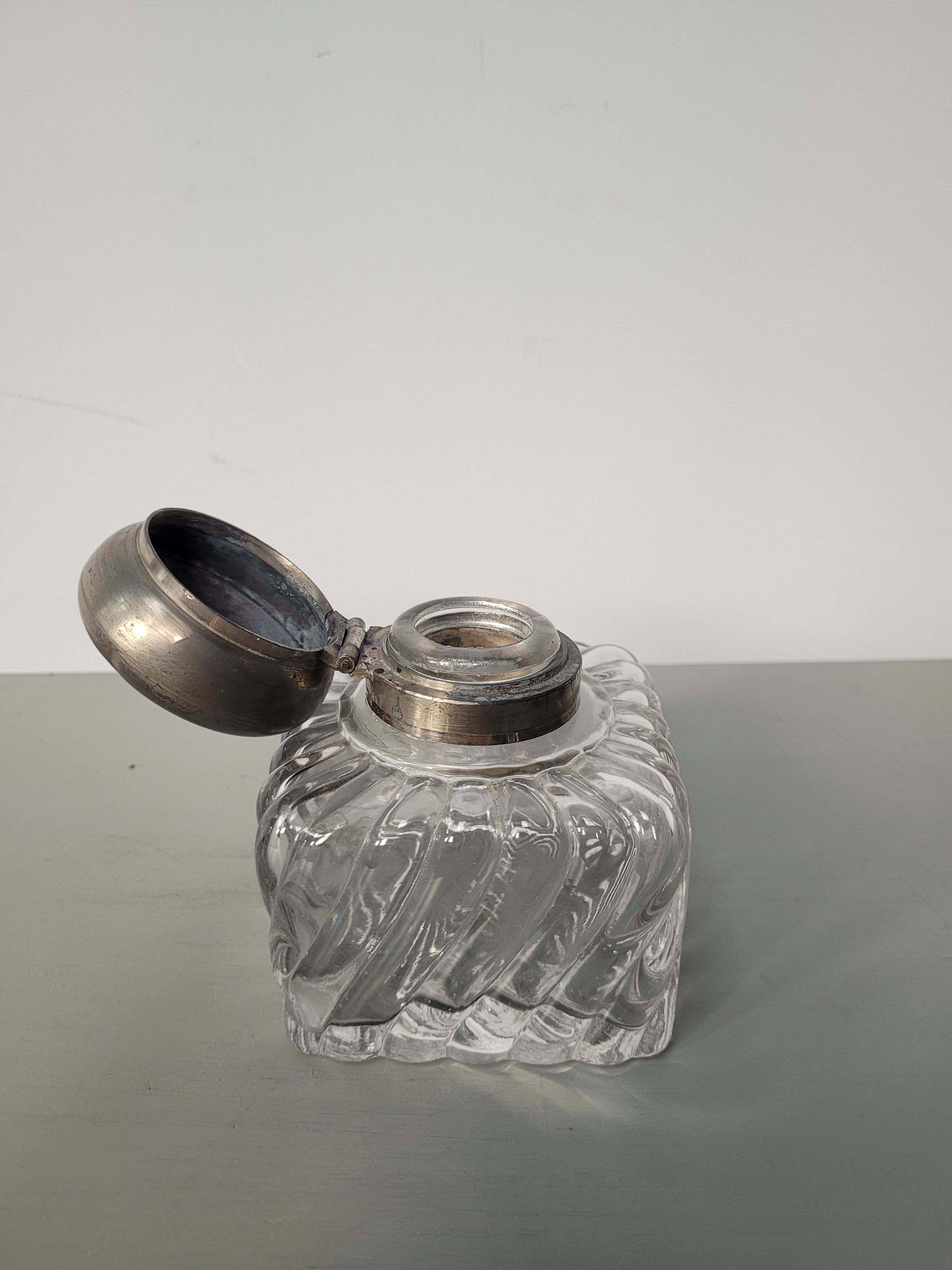 Old glass inkwell