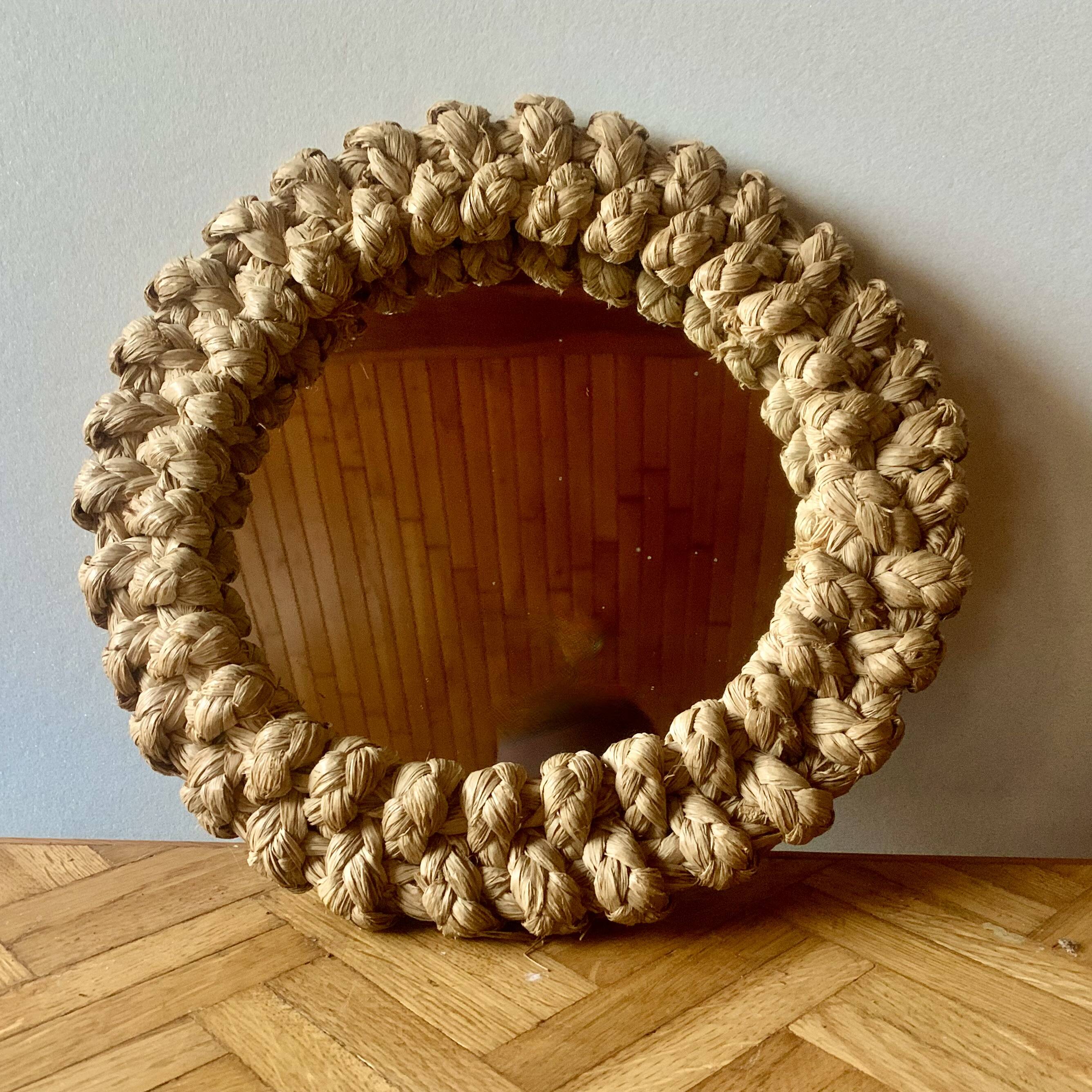 Round rope mirror from the 70s