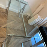 Glass and metal desk