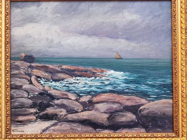 Peinture à l'huile - paysage marin Bretagne