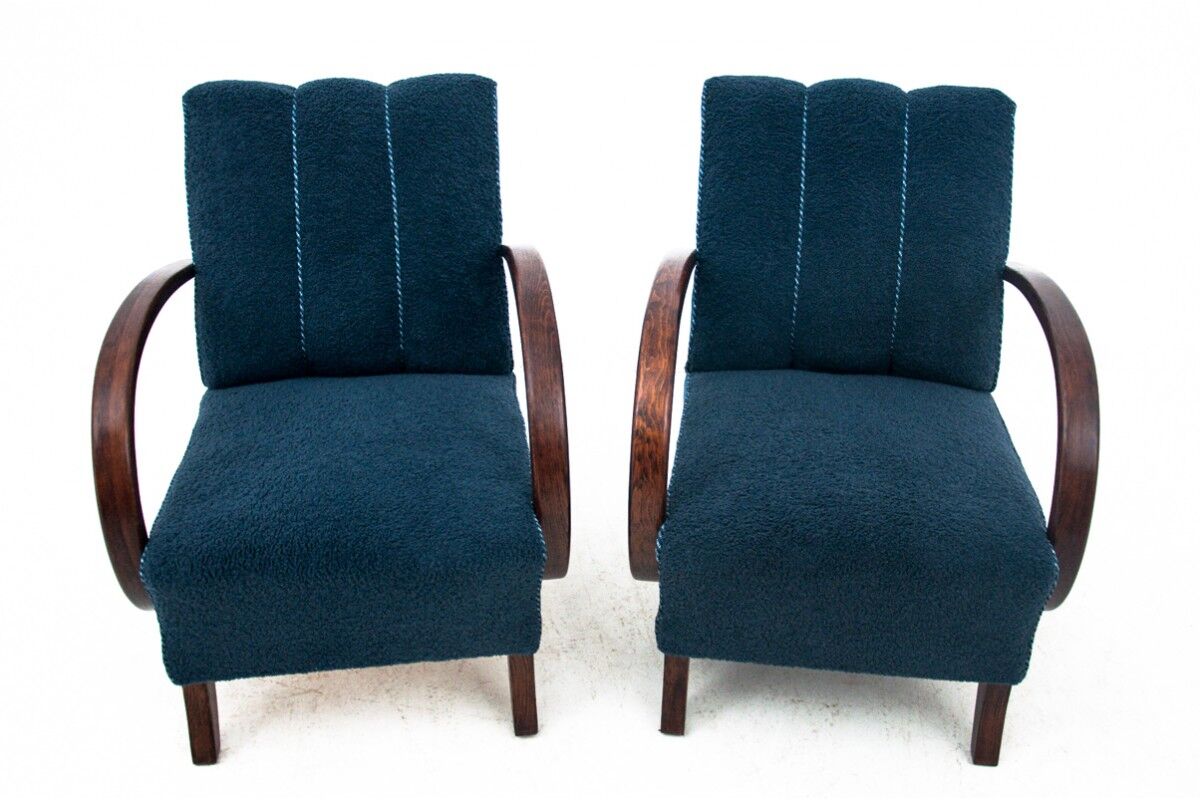 Two H-227 armchairs from the 1930s, designed by J. Halabala, Art Deco style, Czechoslovakia