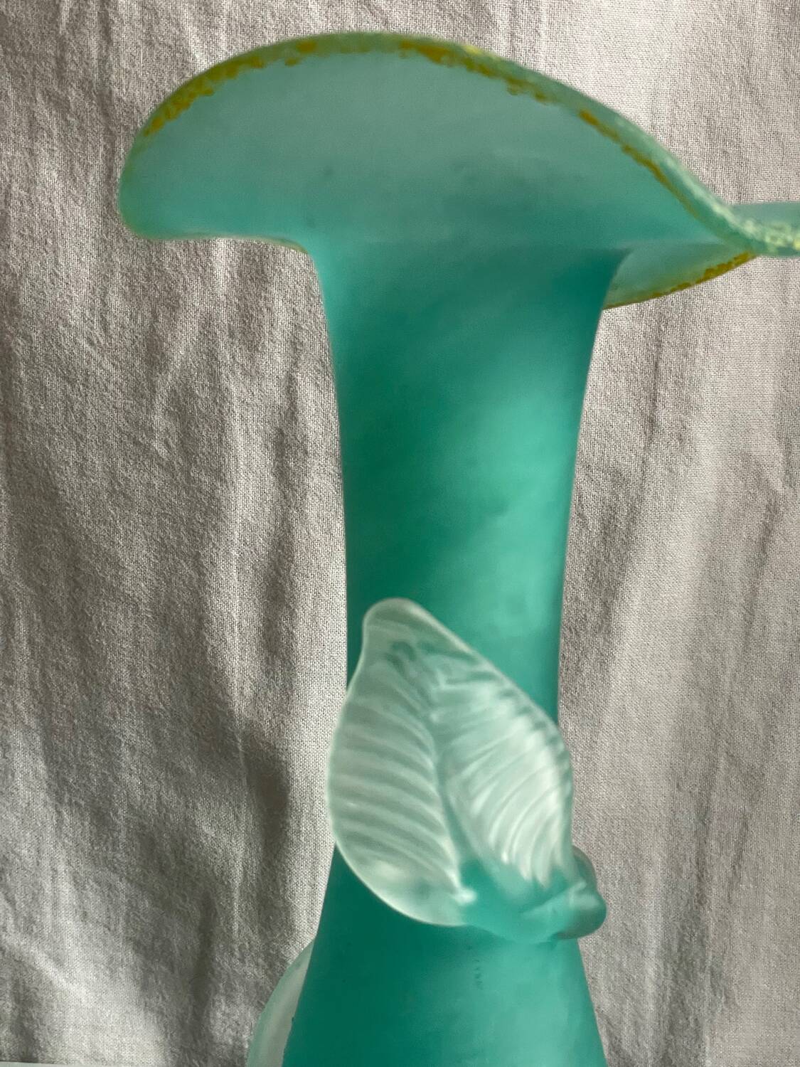 Glass paste vase, art glassworks from Toul, France