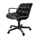 Fauteuil de bureau en cuir noir by Charles pollock pour Knoll,1970