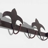 Antique French Provincial Wrought Iron Coat or Hat Rack with Fleur-de-Lis