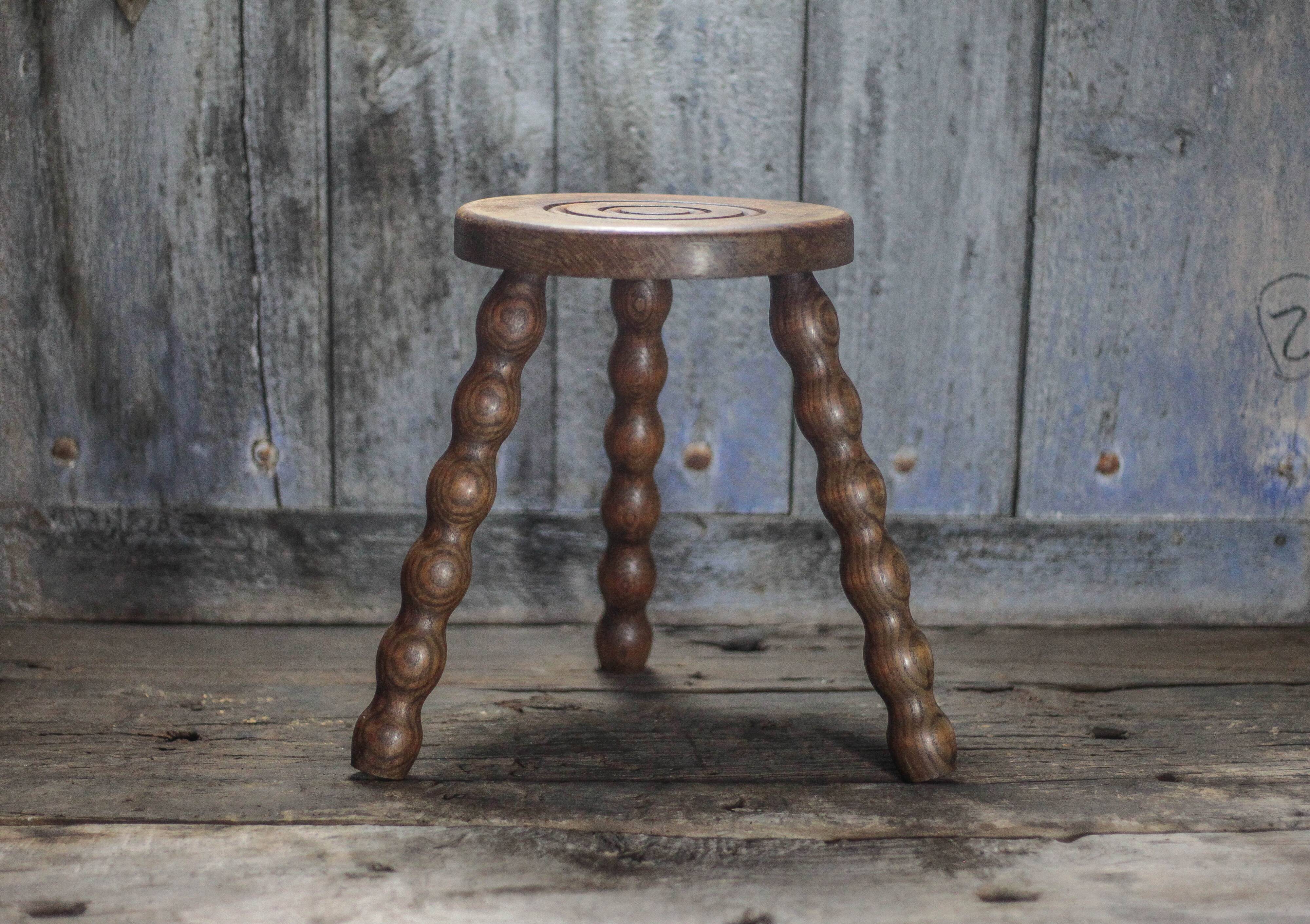 Vintage stool, tripod stool, occasional stool, wooden plant stand,