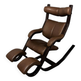 Gravity Balans armchair in leather Peter Opsvik for Stokke 1980