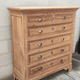 Old large elm chest of drawers with six drawers
