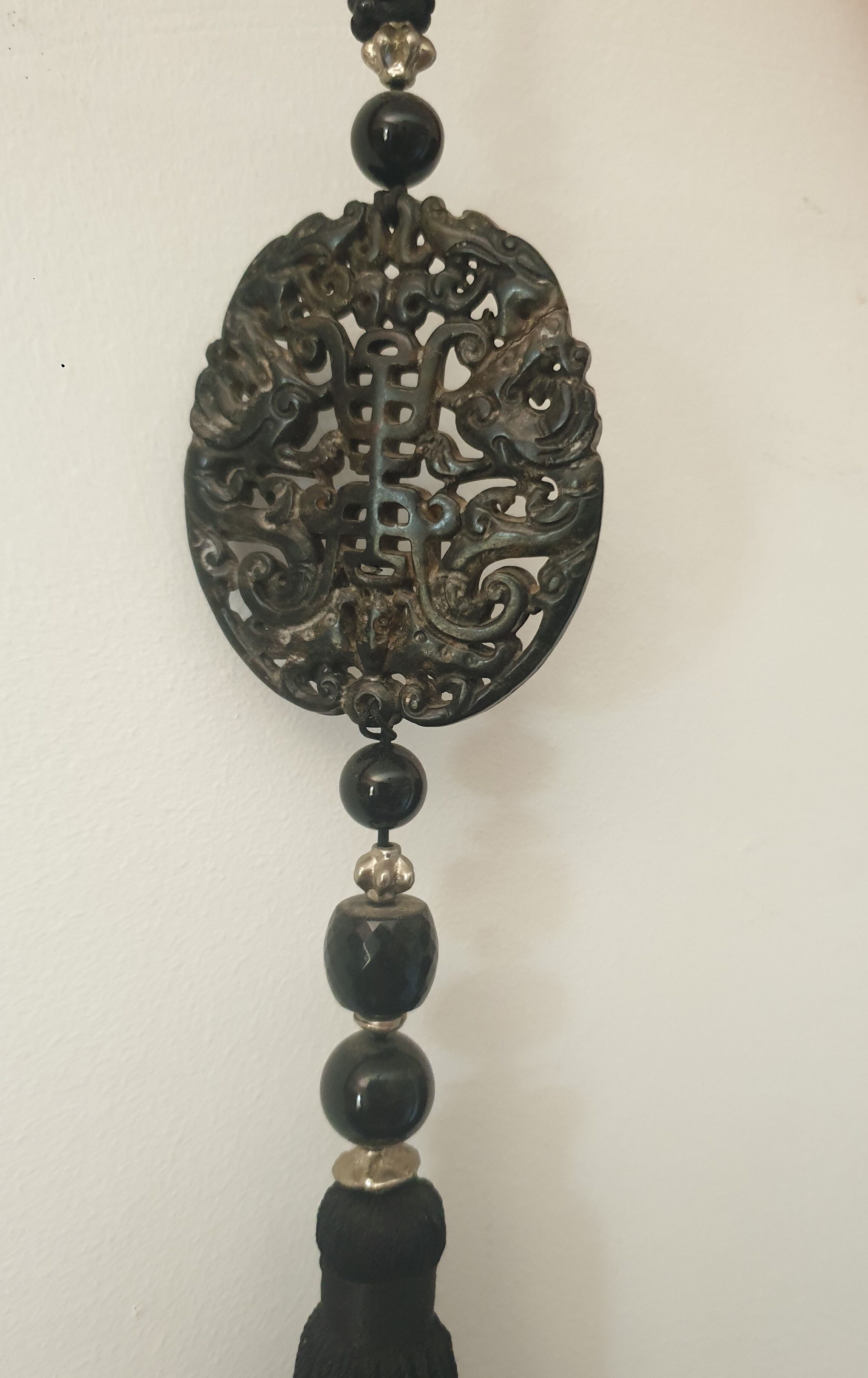 Chinese fan with decorative tassel