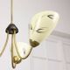 Italian Art Deco Chandelier in Brass and Yellow Glass, 1940s