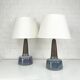 Pair of large blue table lamps Søholm Einar Johansen Denmark 1960s