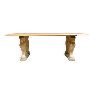 Importante table rectangulaire - bois teinte