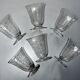 Six glasses of Baccarat wine in engraved crystal, model "Michelangelo"