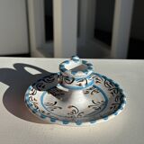 Light blue Moustiers candlestick H5 D12.5