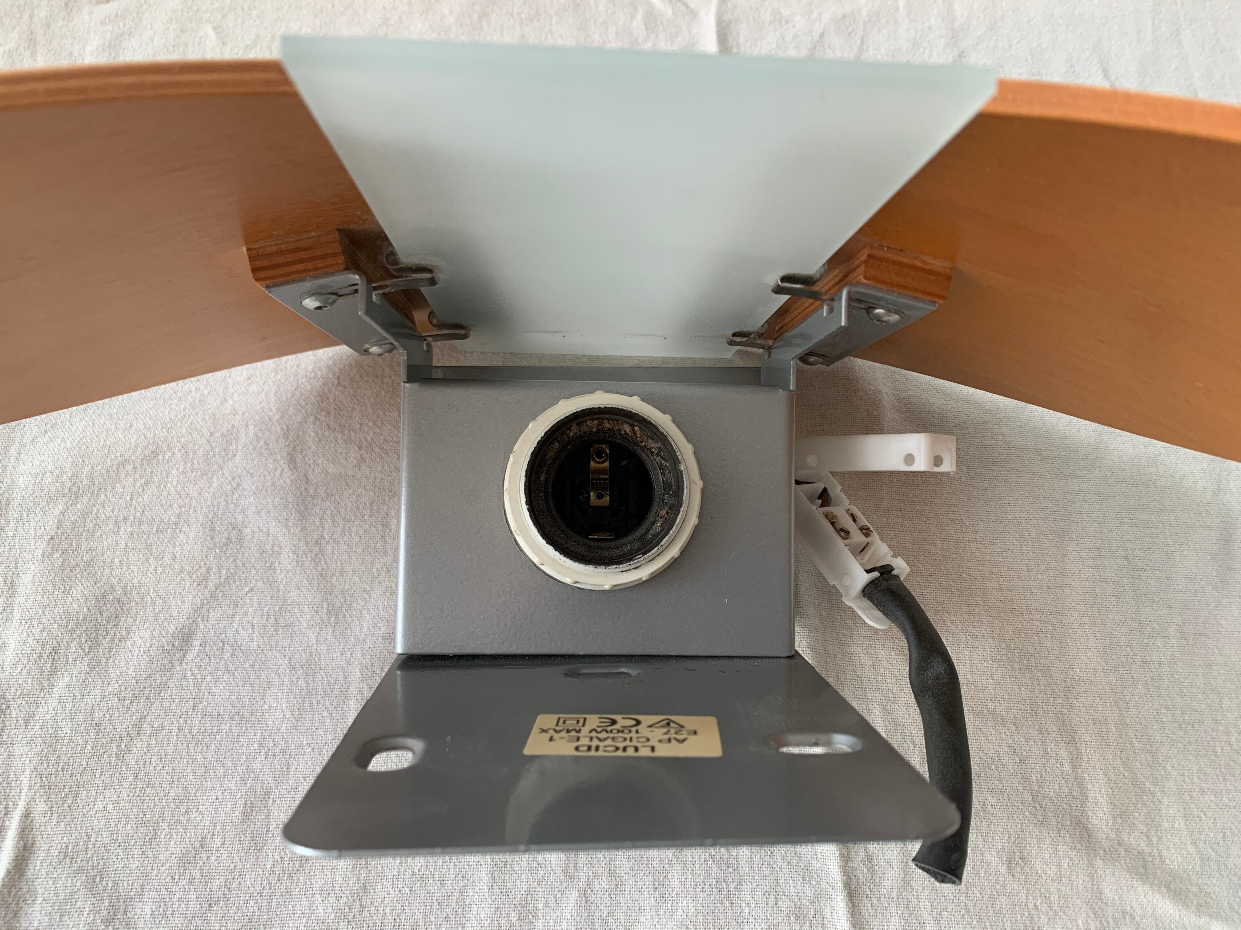 Pair of wooden sconces Lucid 1980