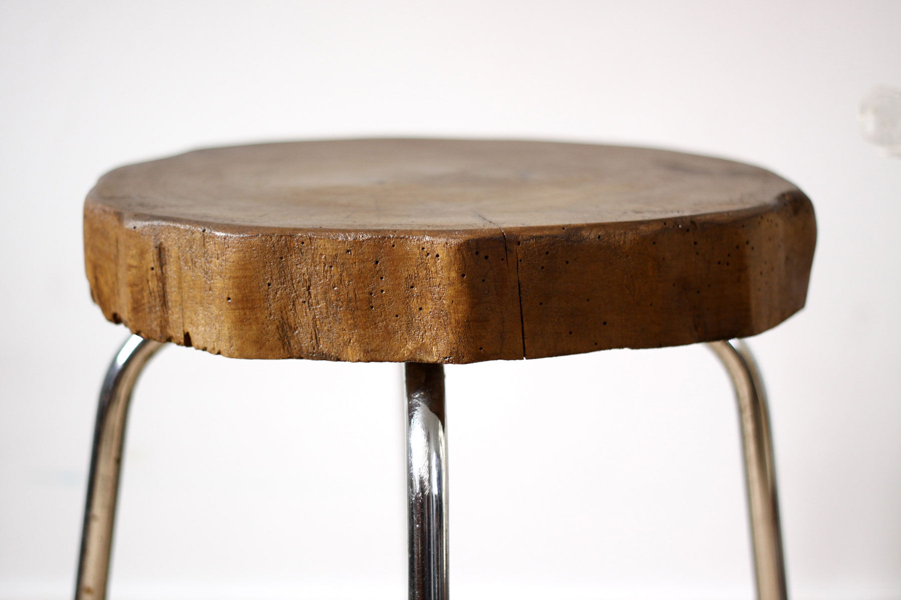 Wood and metal stool