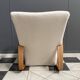 Large white boucle fabric rocking chair