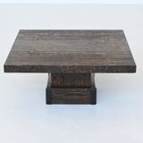 Brutalist square shaped coffee table Mid-Century France 1970