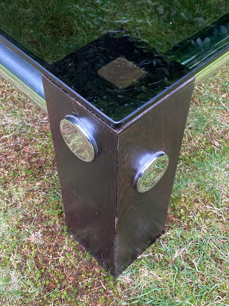 Wengé and Smoked Glass Coffee Table By Martin Visser For Spectrum Ca. 1970s