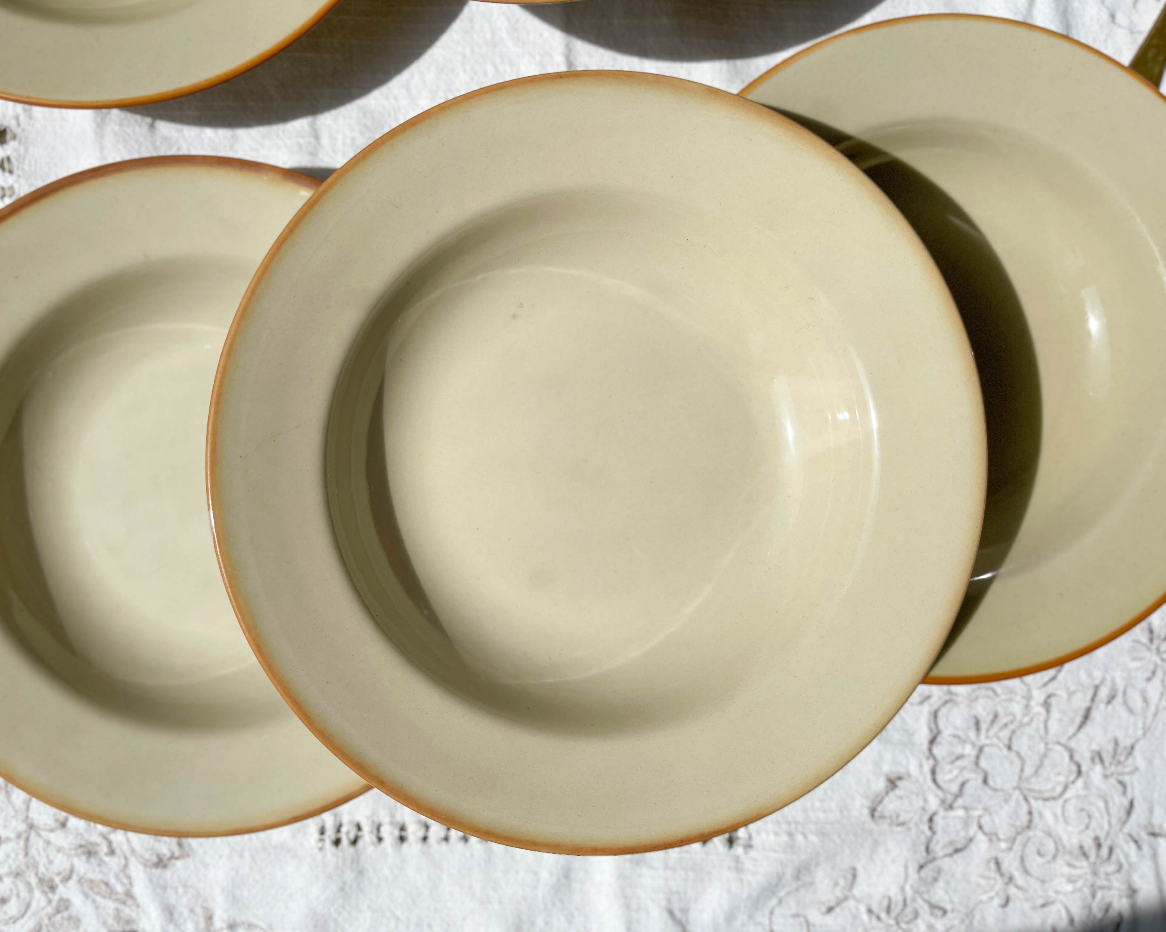 6 Hollow plates in beige sandstone Tulowice Poland 1970