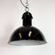 Black Enamel Industrial Pendant Lamp from AEG, 1930s