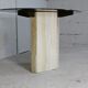Table de séjour, piètement en pierre et plateau elliptique en verre fumé, Italie, 1970