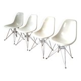 Vintage set of 4 fiberglass dining chairs by Eames – Herman Miller