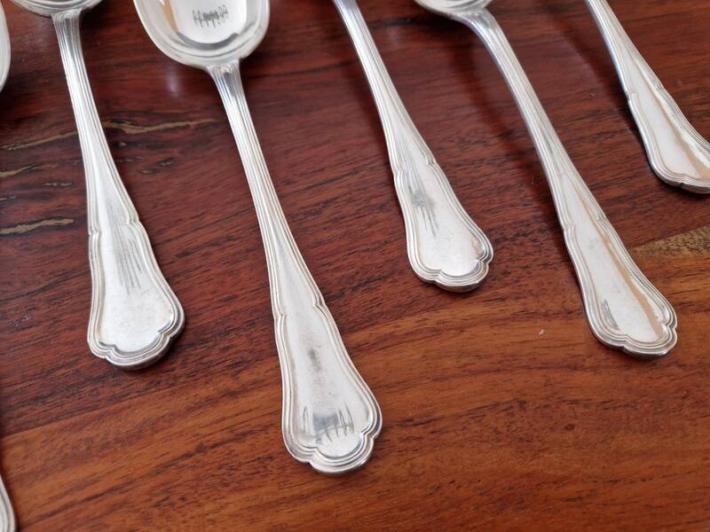 Christofle - Set of 6 Spatours model table spoons in silver-plated metal