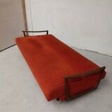 Vintage orange convertible sofa