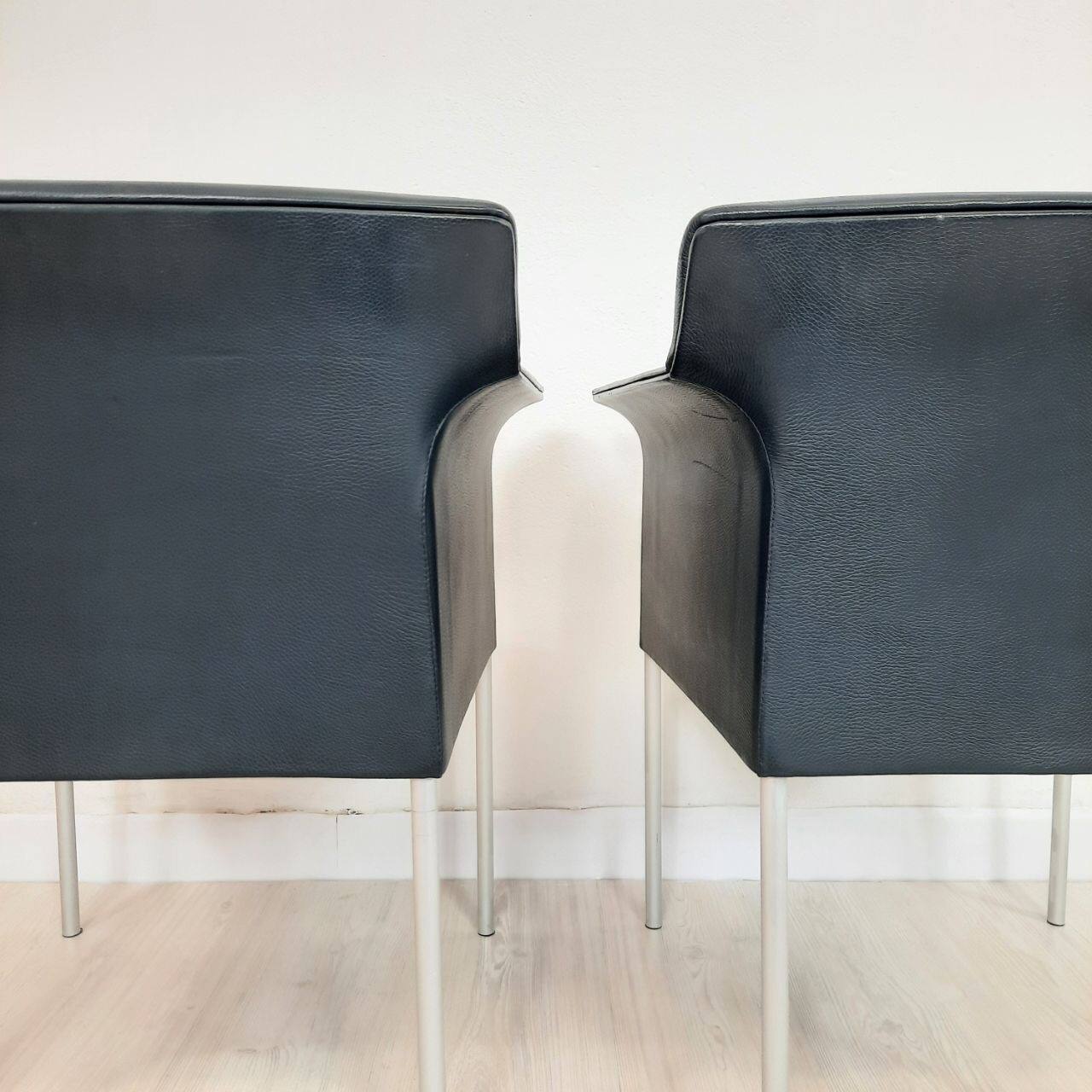 Quatre fauteuils de Matteo Grassi cuir années 1990/2000
