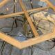 Octagonal glass table set with 4 gold brass cantilever chairs – Gastone Rinaldi