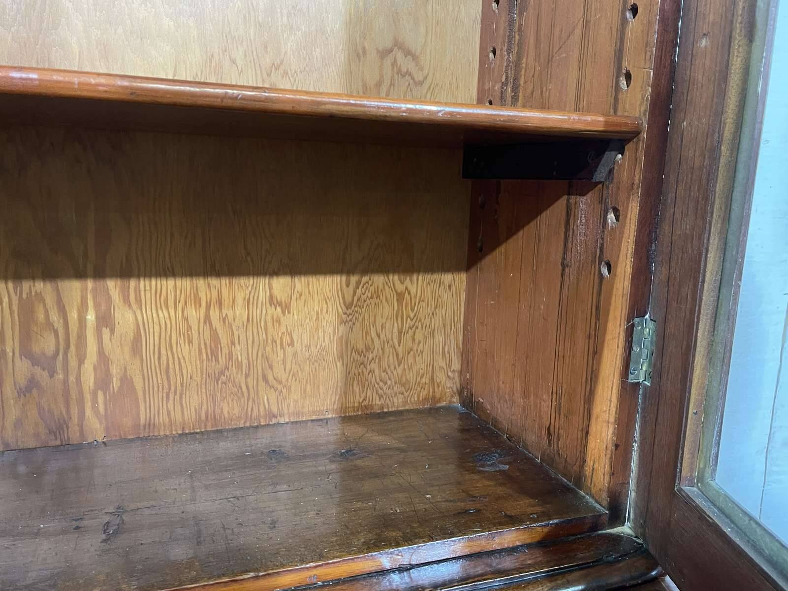 19th century English mahogany two-part bookcase