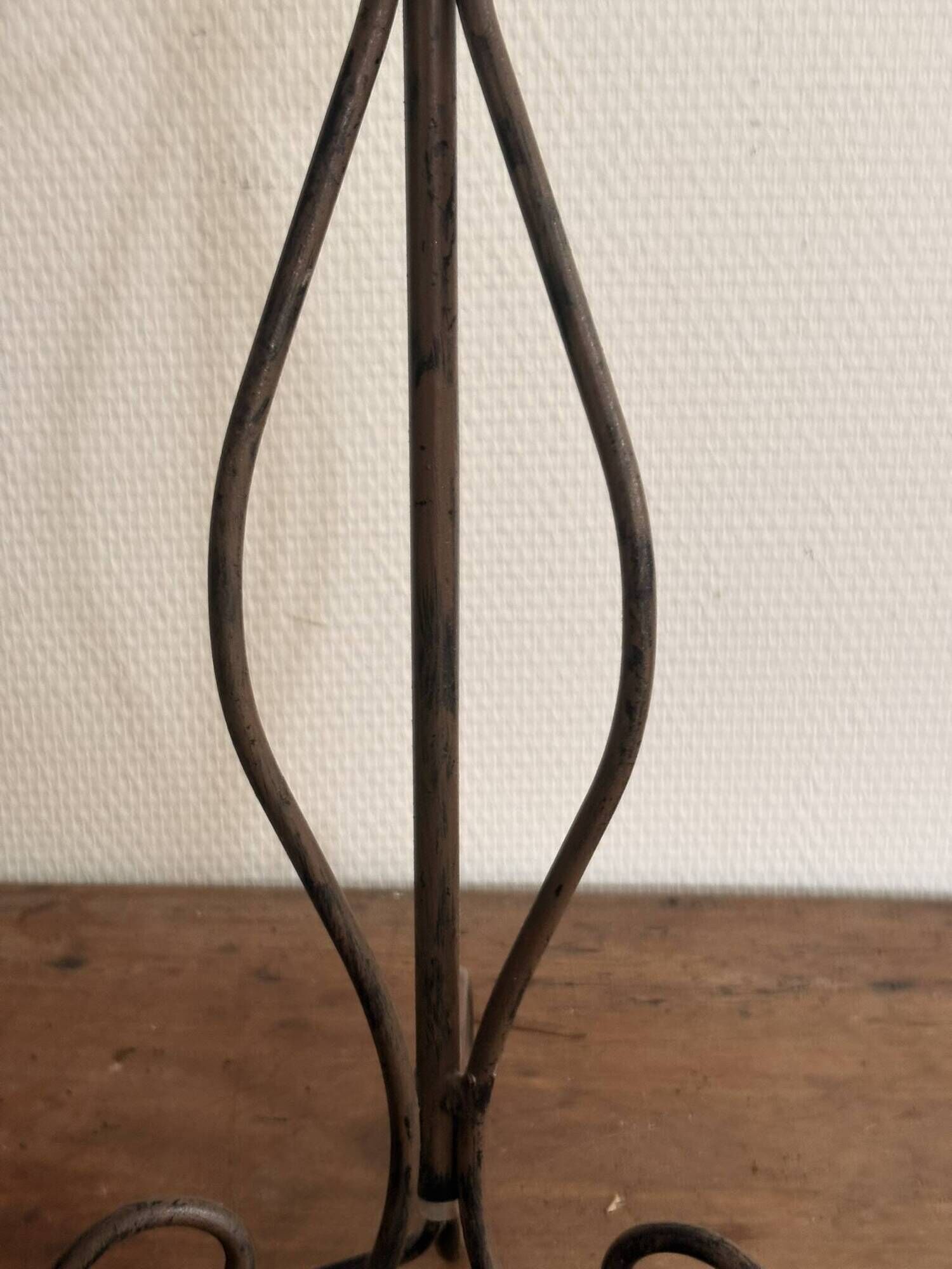 Table Lamp Wrought Iron Style Rustic Neoclassical Chic Art Deco Volutes