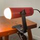 Vintage red metal clip lamp