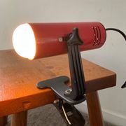Vintage red metal clip lamp