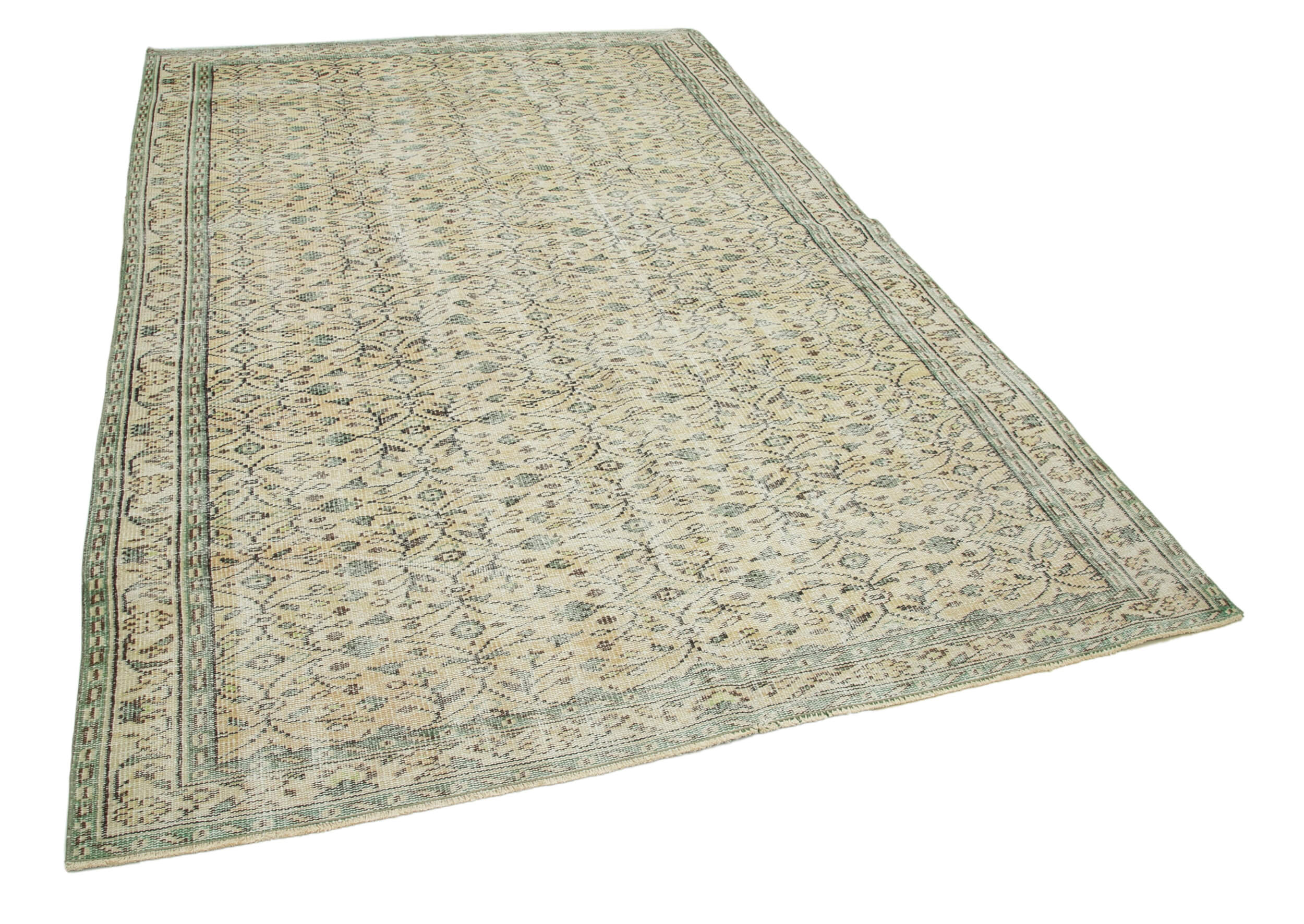 Oriental handmade unique 1970s beige carpet 177 cm x 267 cm