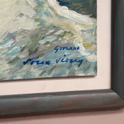 Original Swedish Oil on Panel – “Beach” by Soren Viberg – Vintage & Framed – 32 × 23 cm (12.5" × 9")