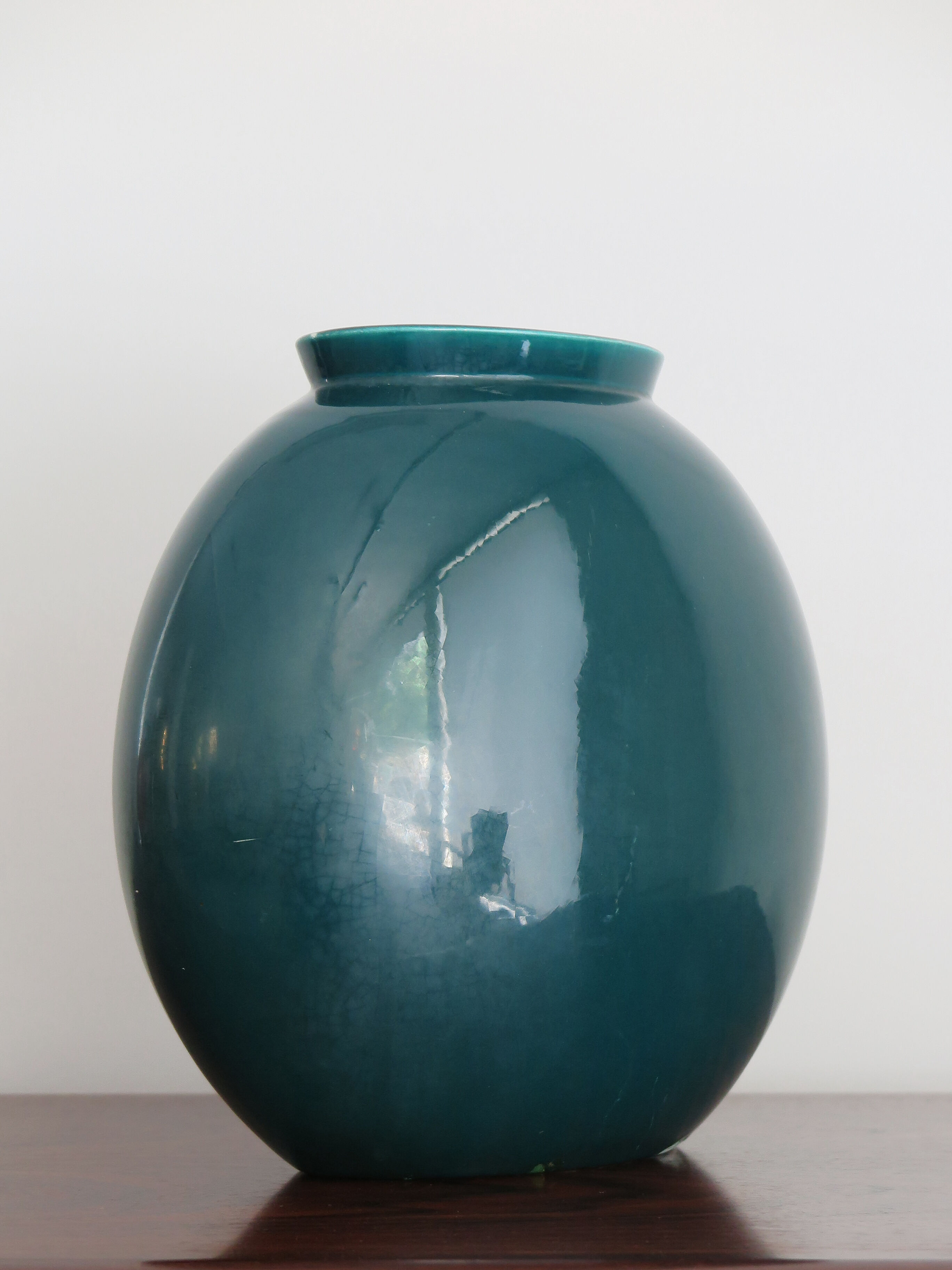 Guido Andloviz Italian big green ceramic vase, 19450s
