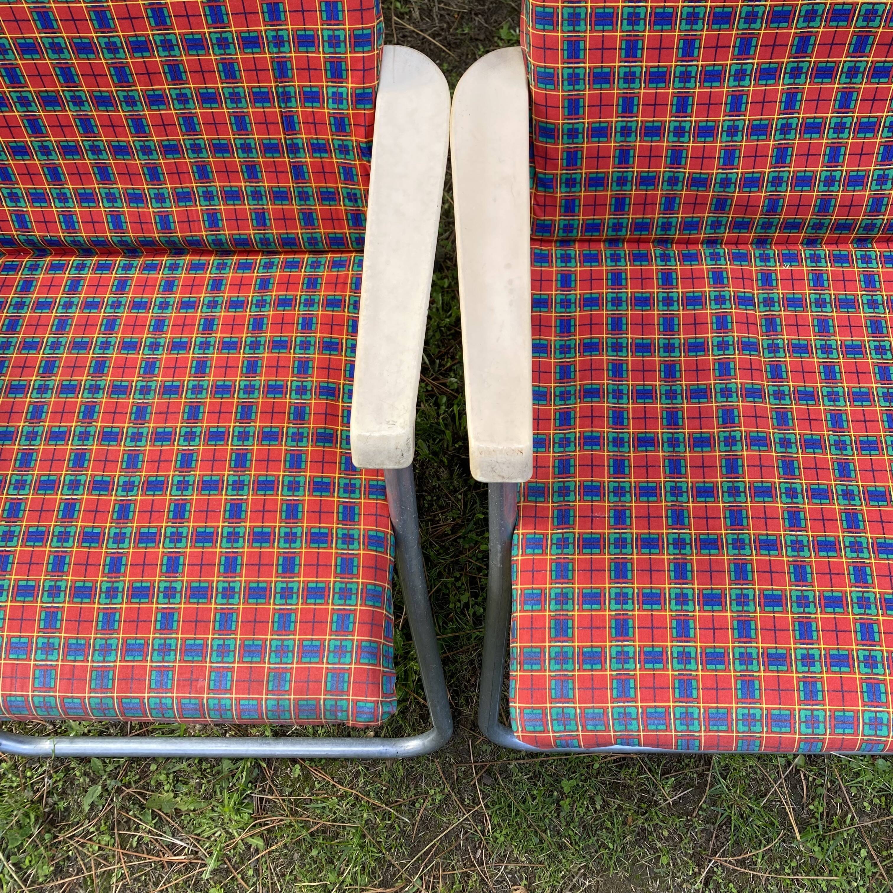 Pair of vintage Kettler Germany folding garden armchairs