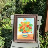 Still life - bouquet - student of Foujita