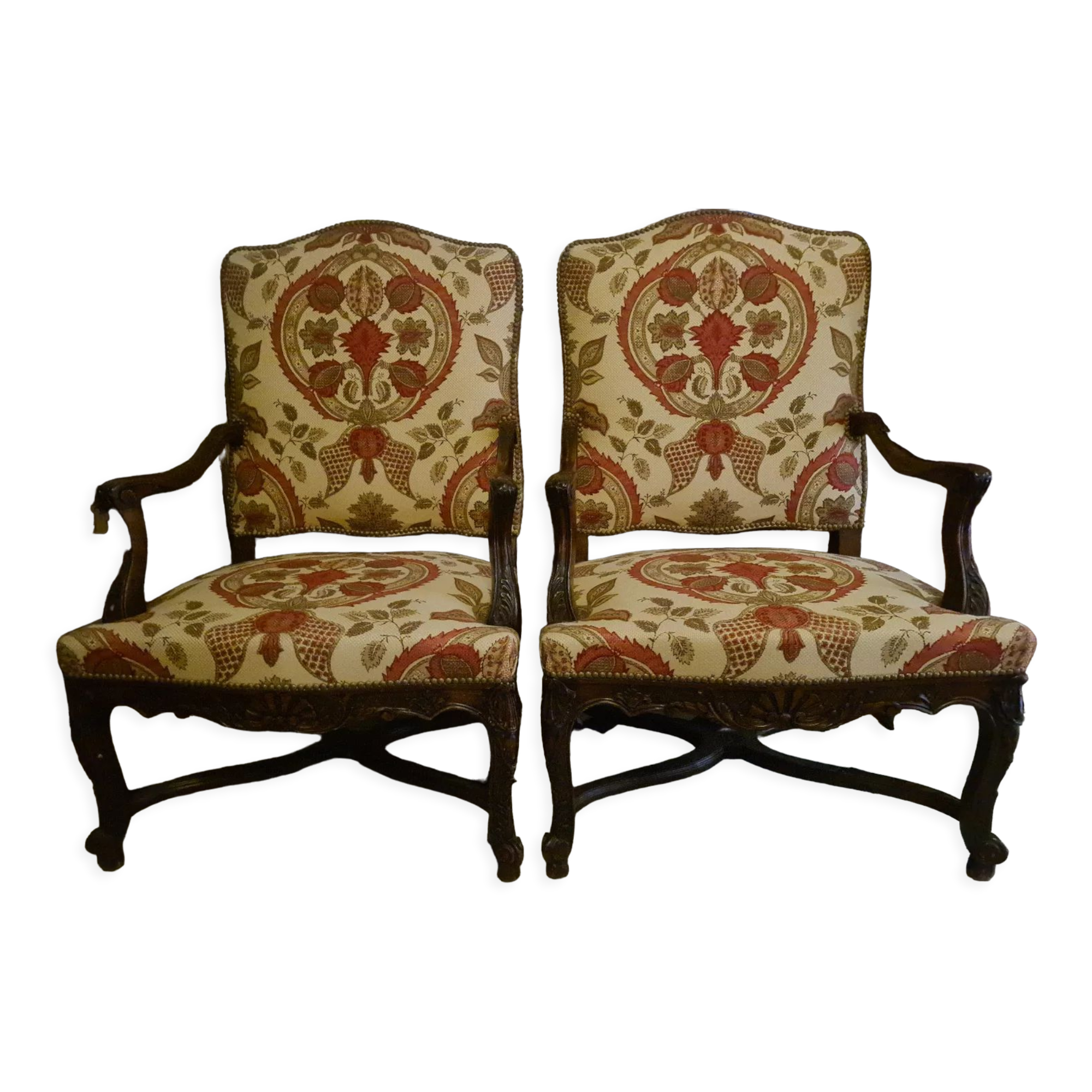 Pair of armchairs regence style nineteenth