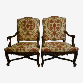 Pair of armchairs regence style nineteenth