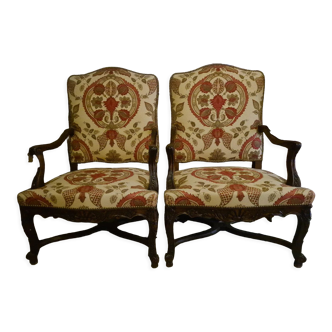 Pair of armchairs regence style nineteenth