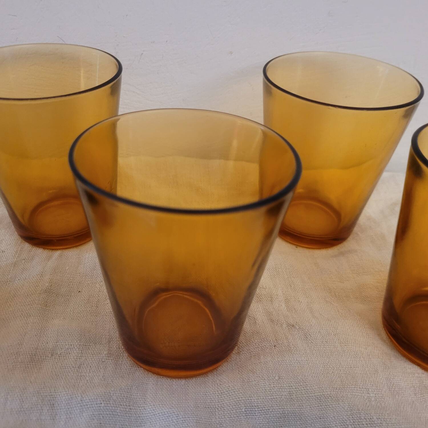Set of 5 amber glasses Véréco – France – 1970s