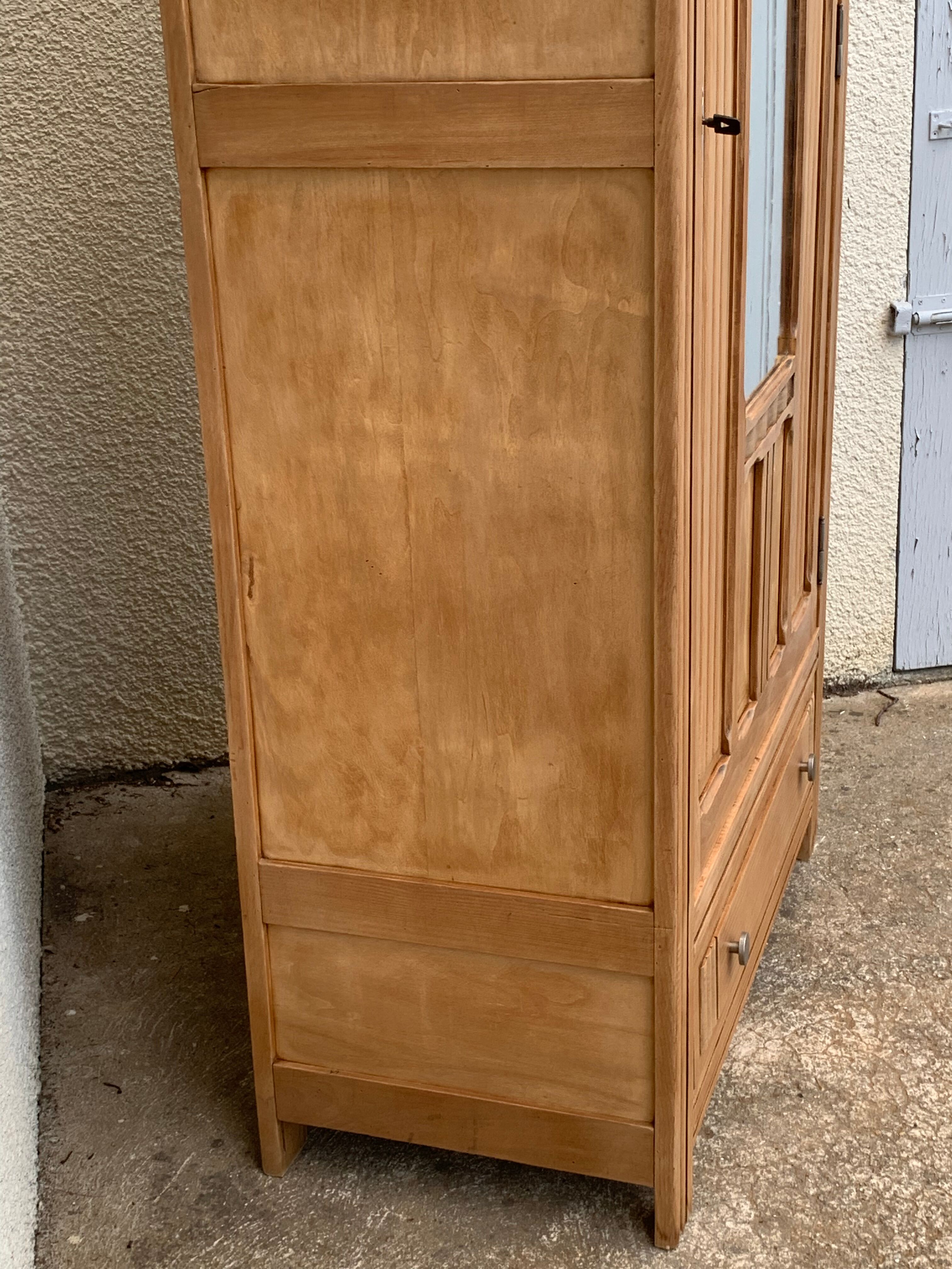 Parisian wardrobe art deco wood brut
