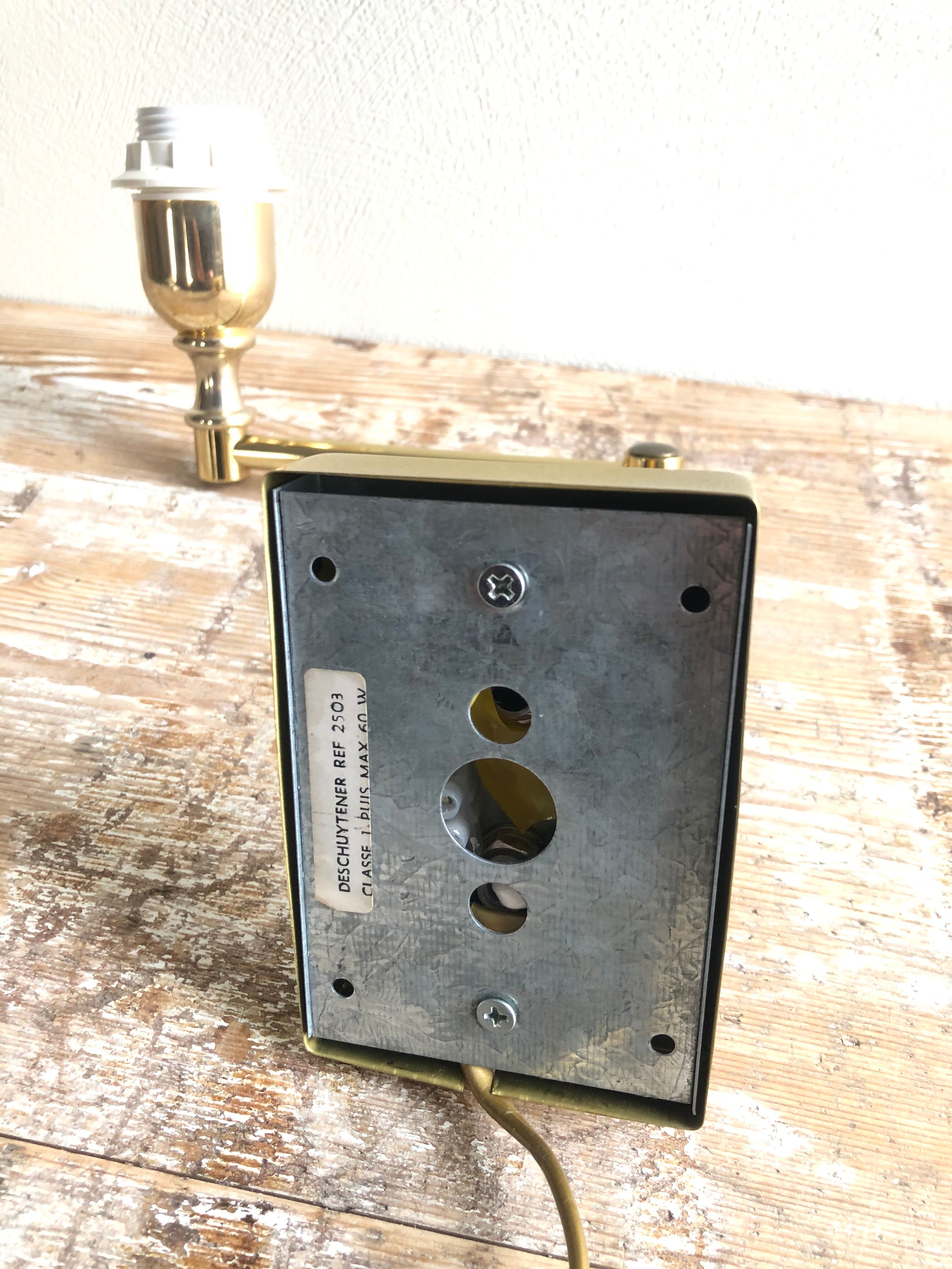 Deschuytener brass articulated wall lamp