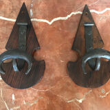 Pair of brutalist hooks