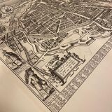Map plan engraving of Vintage Paris